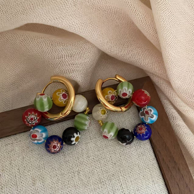 Bohemian Colorful Lucite Beads Earrings
