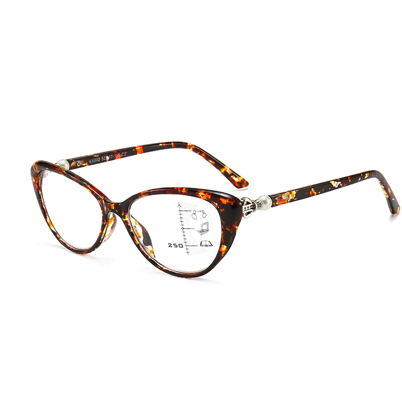 Fashionable women's cat-eye zoom HD anti-blue light reading glasses