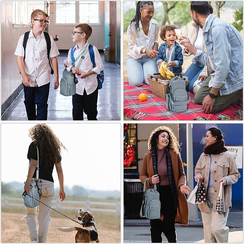 Portable Canvas Water Bottle Bag