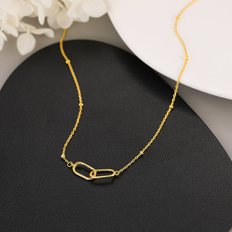 Minimalist Double Ring Necklace