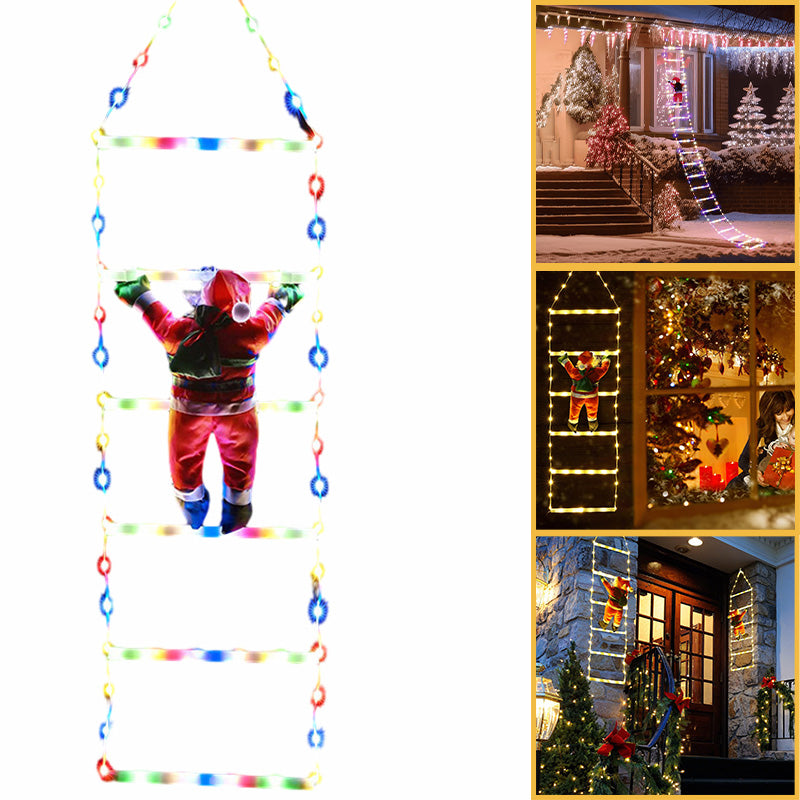 Christmas Ladder Decoration Lights With Santa Claus