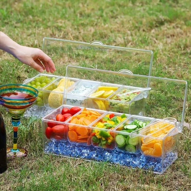 Ice Chilled Condiment Tray Set