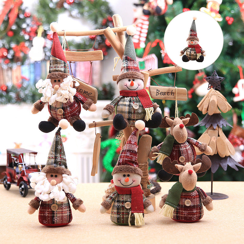 Christmas snowflake plaid doll
