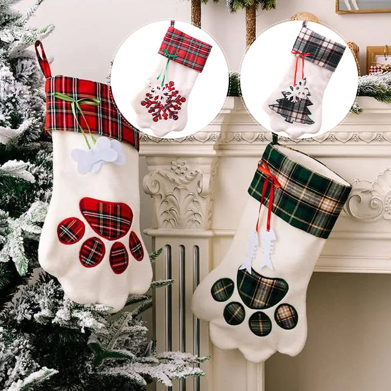 Paw-shaped Christmas Stockings