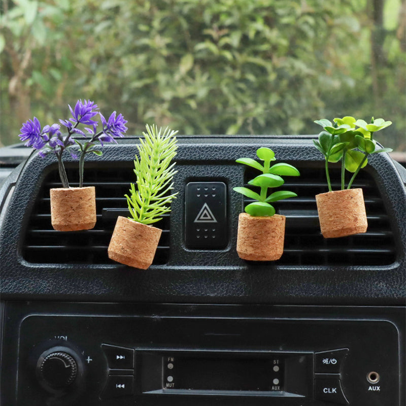 Mini Stereo Simulation Succulent Car Clip Fridge Magnet