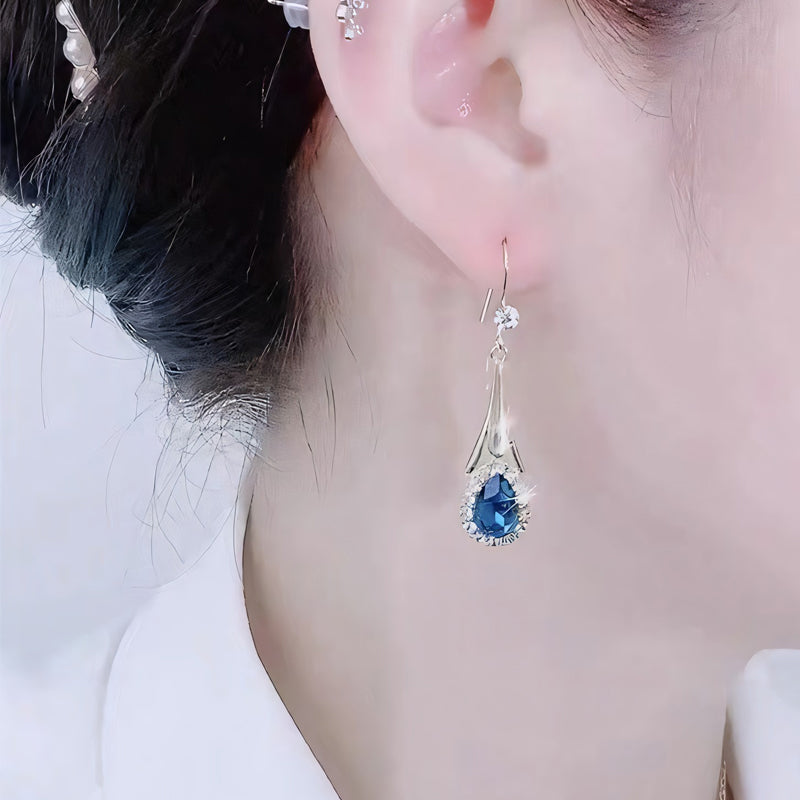 Blue Drop Crystal Earrings