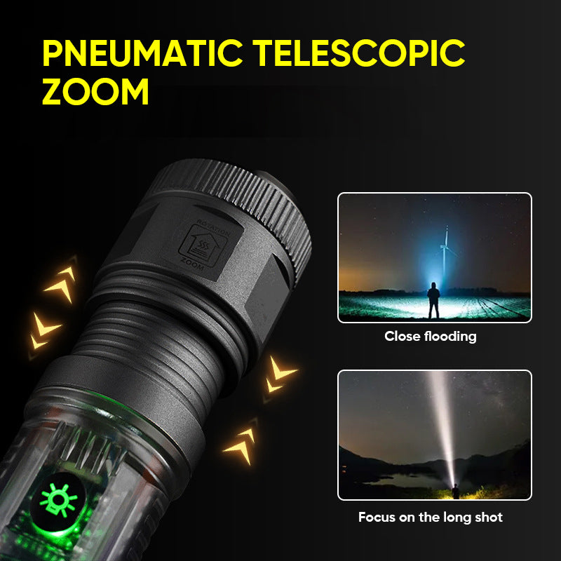 Super Bright Long Range White Laser Zoom Flashlight