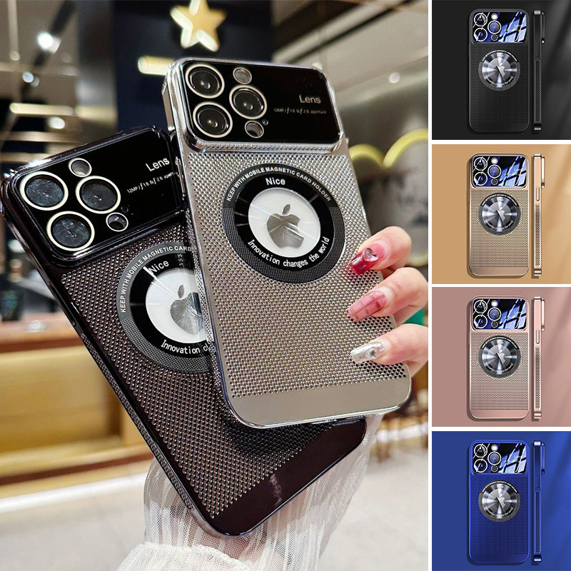 Electroplating Heat Dissipation Magnetic Large Window Phone Case