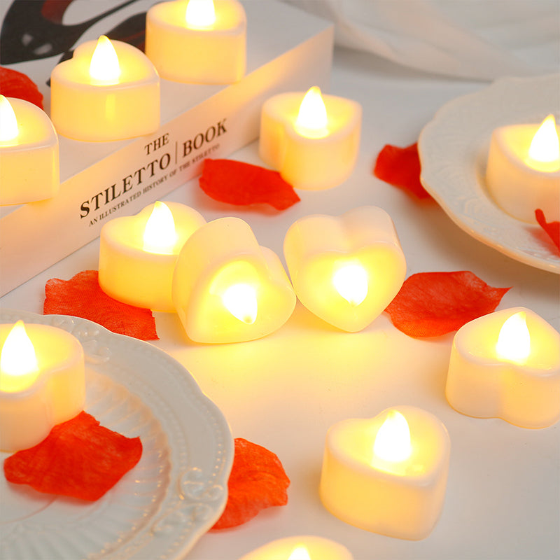 24pcs LED Heart-shaped Electronic Candle Light