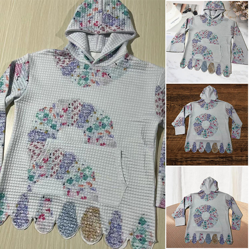 Women's Fashion Waffle print hoodie