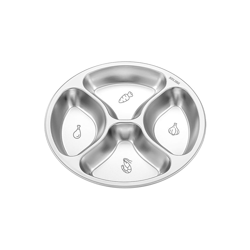 4 Compartment Stainless Steel Divided Plate
