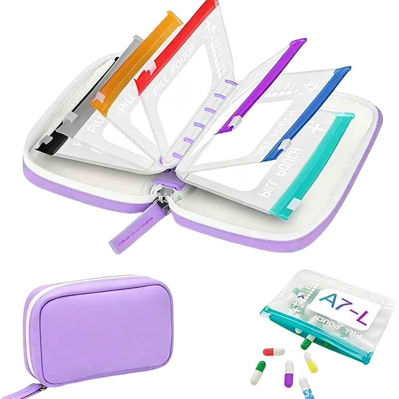 Premium Waterproof PU Travel Pill Organizer Set