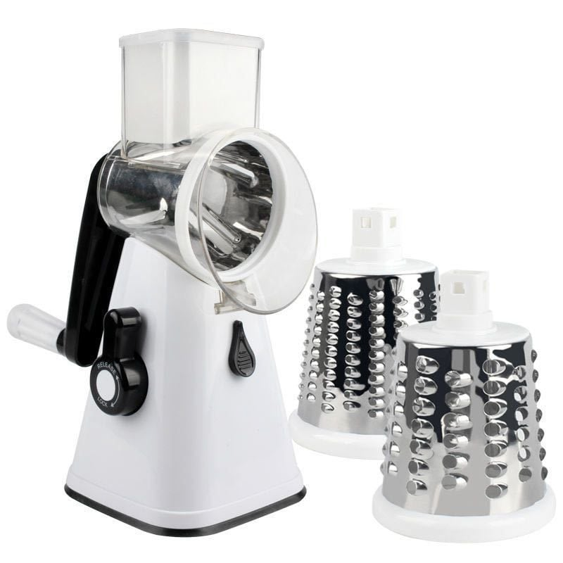 Hand cranked roller vegetable slicer