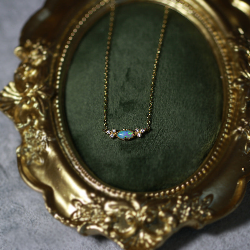 The Purest Love Matching Oval Cut Opal Ring/Necklace