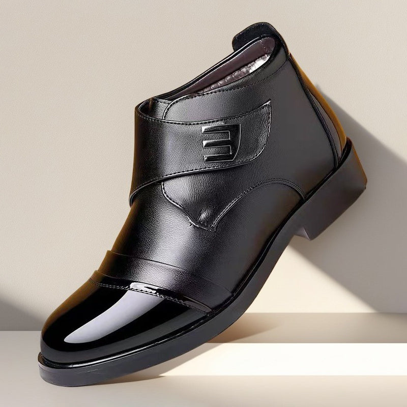 Men's Winter Leather Shoes Plush Warm Comfortable