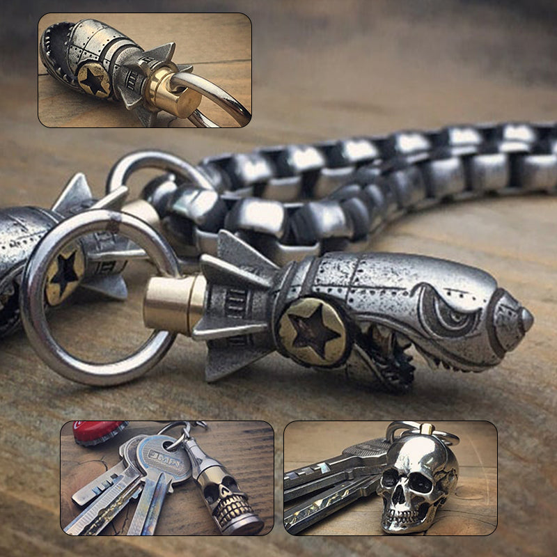 Shark Rocket Bomb Keychain