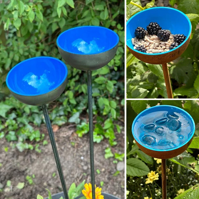 Rusty Rain Catchers Bird Feeder