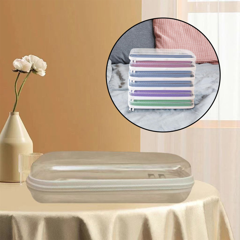 Transparent zipper clothes storage bag