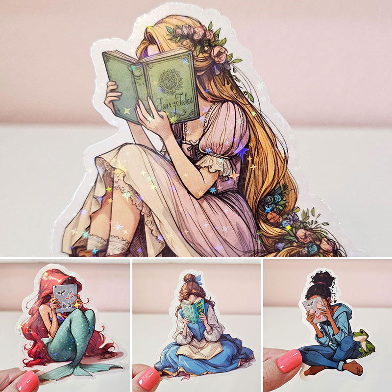 Princess Book Reading Sticker