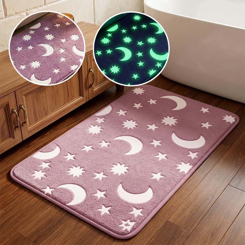 Glow-in-the-dark coral fleece floor mat