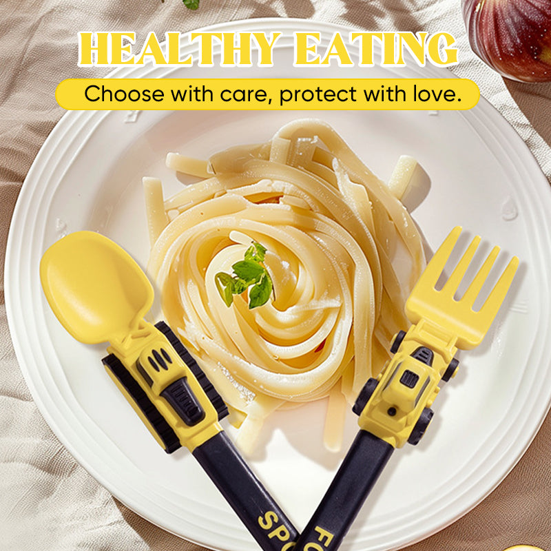 Kids’ Construction Vehicle Utensil Set