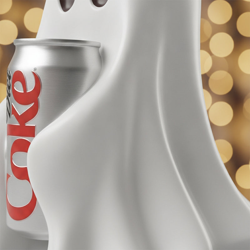 Resin Ghost Statue Holding Soda Can
