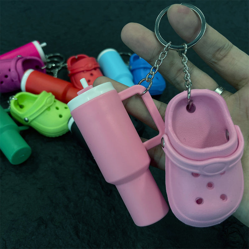 Ice Cup+Hole Shoe Keychain