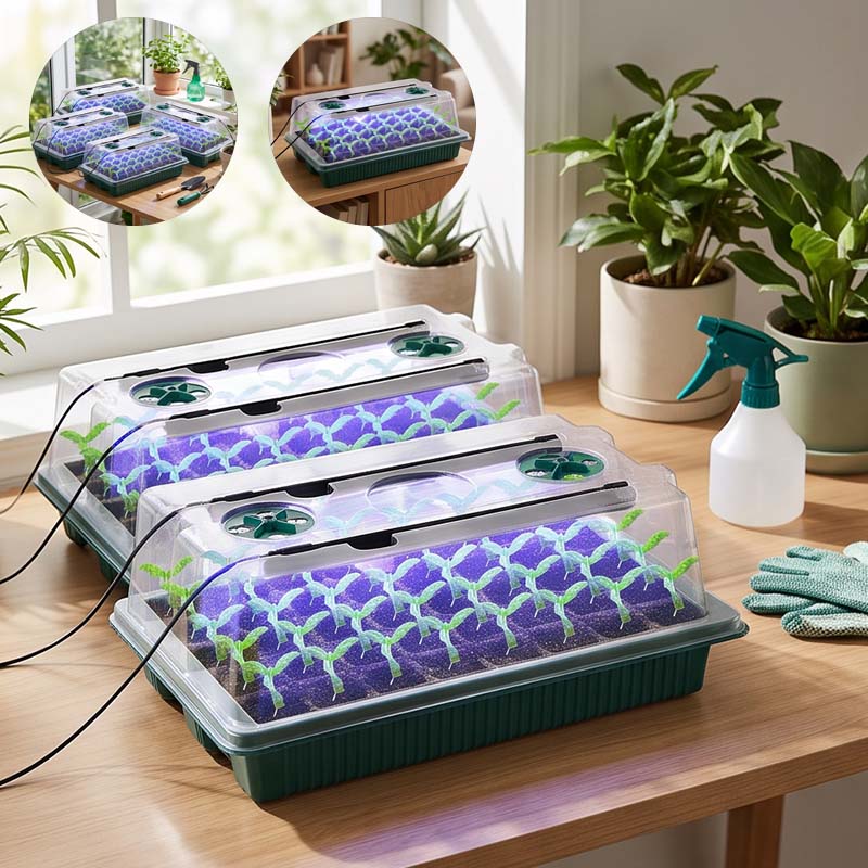 2 Pack Seed Starter Tray with Grow Light