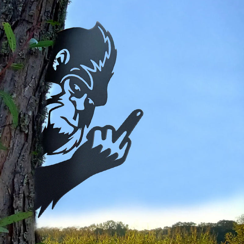 Peek a Boo Flipping Off Metal Sign – Peeping Animal Wall Art
