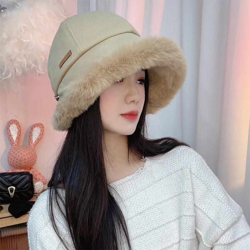 Winter thick plush ear protection hat