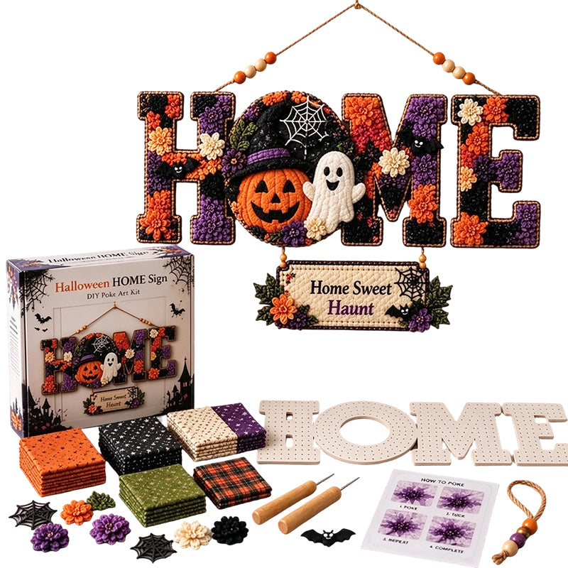 DIY Fabric Poke Art HOME Sign Kit