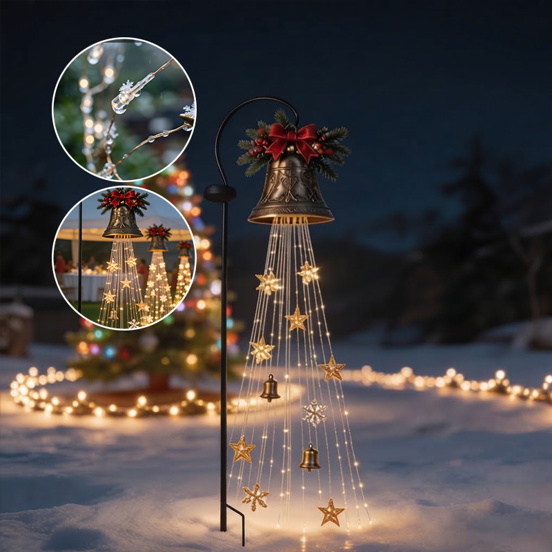Christmas Bell Cascade Solar Yard Light