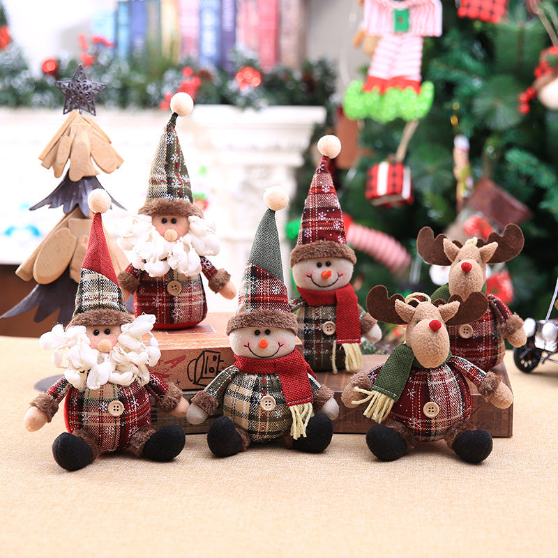 Christmas snowflake plaid doll