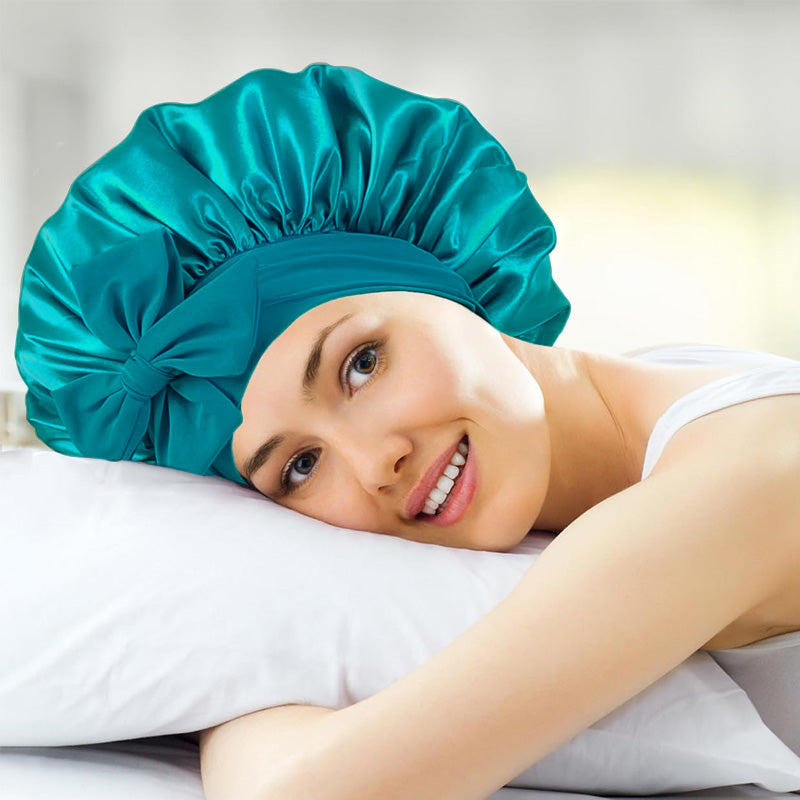 Bow Stretch Wide Brim Floppy Sleeping Hat