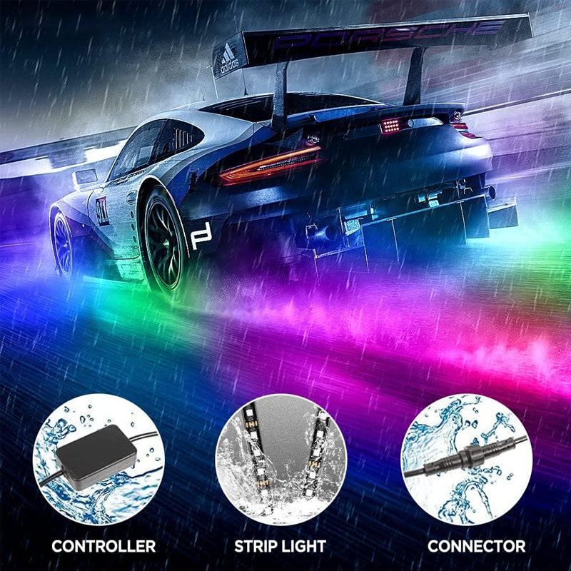 Waterproof RGB Flexible LED Strip for Car Chassis(4pcs)