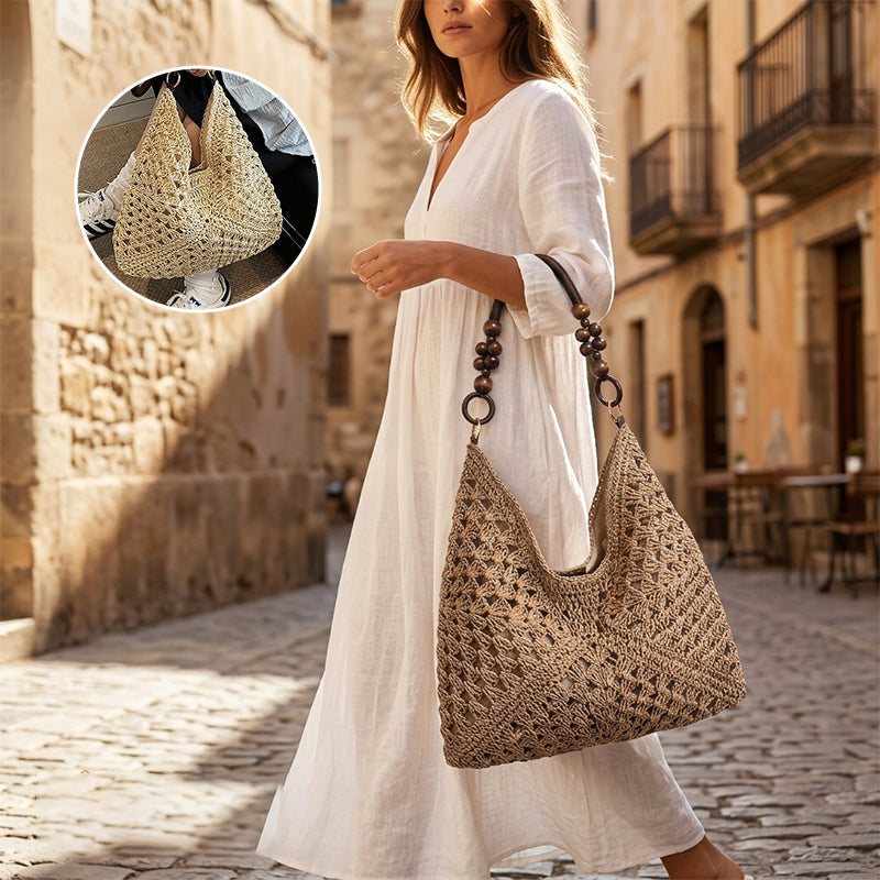 Woven Straw Summer Tote Bag