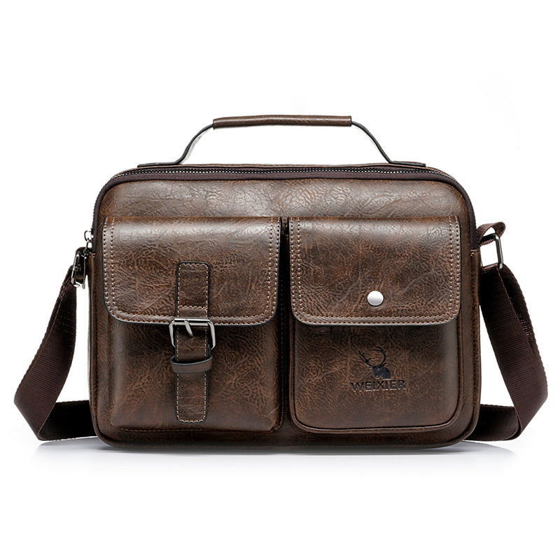 Waterproof Vintage Leather Briefcase Shoulder Bag