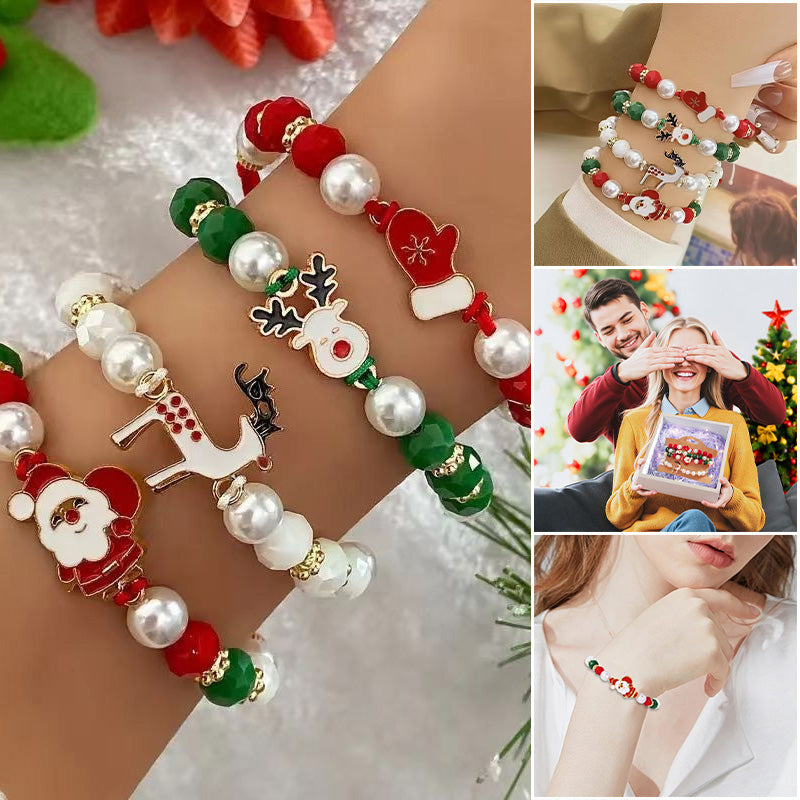 4Pcs Christmas Santa Claus Elk Colorful Bracelet