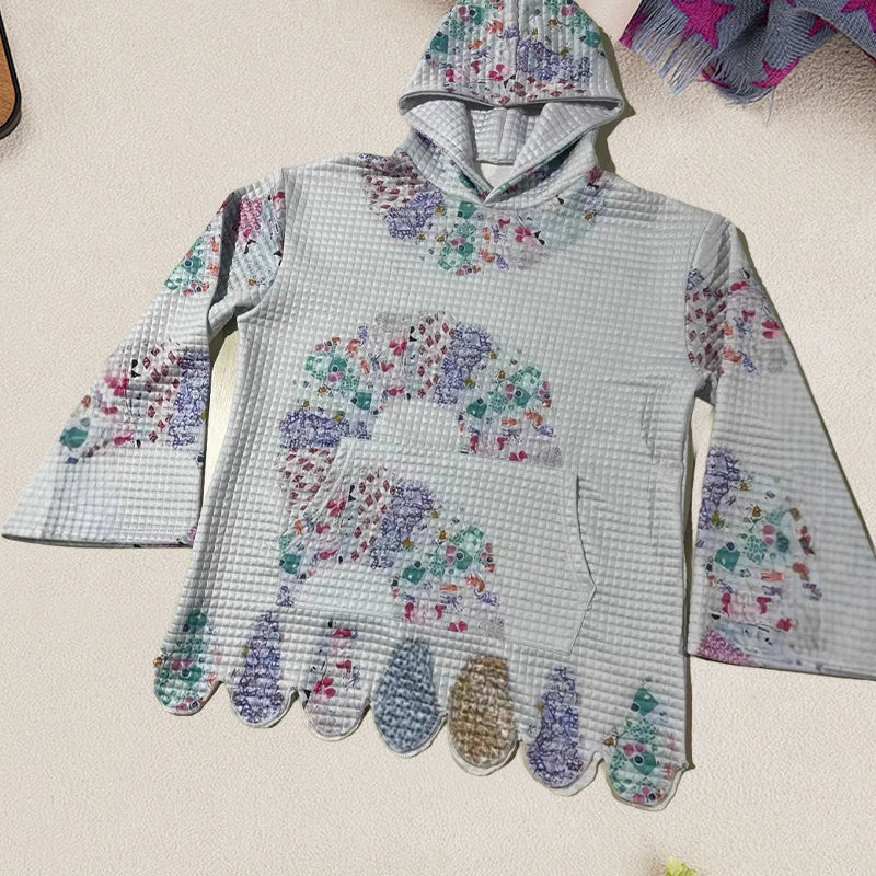 Women's Fashion Waffle print hoodie