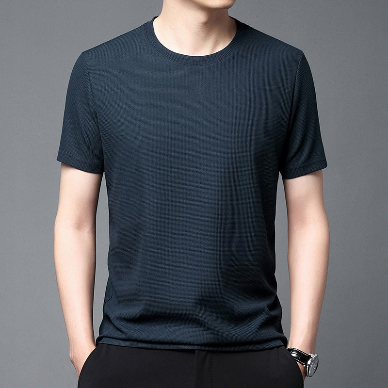 Waffle Woven Ice Silk Breathable T-Shirt