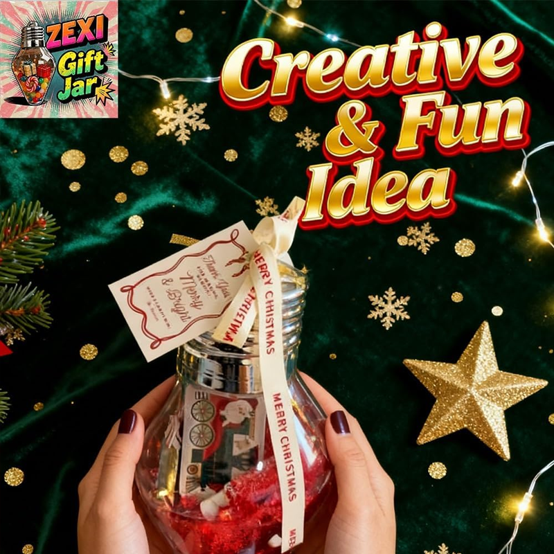 Christmas Bulb Gift Jar