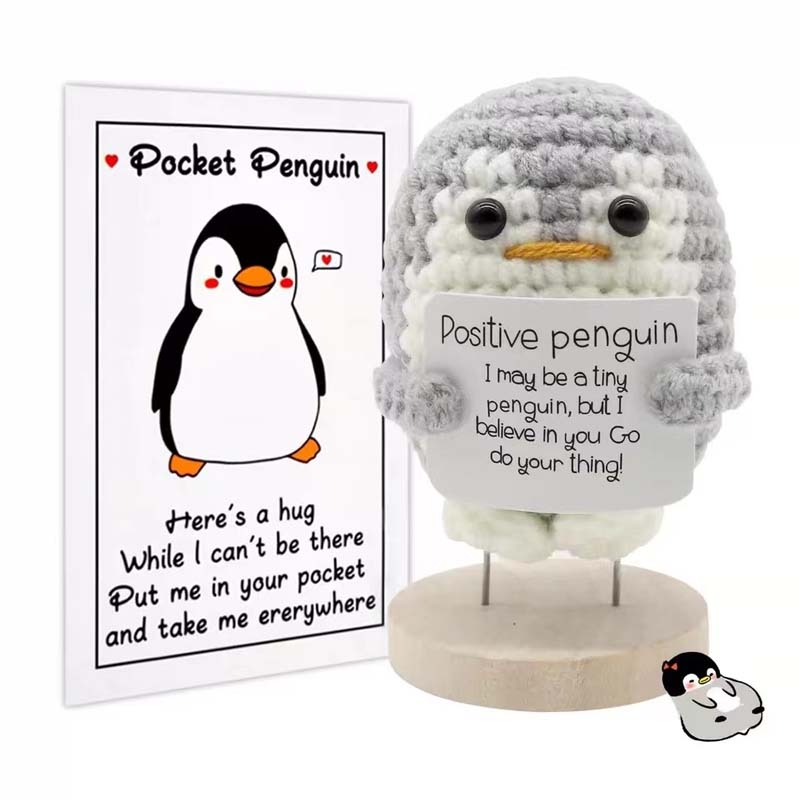 Wool Crochet Penguin Figurine