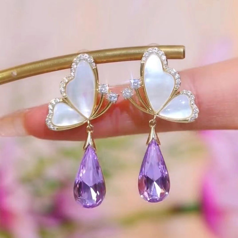 Purple Butterfly Earrings
