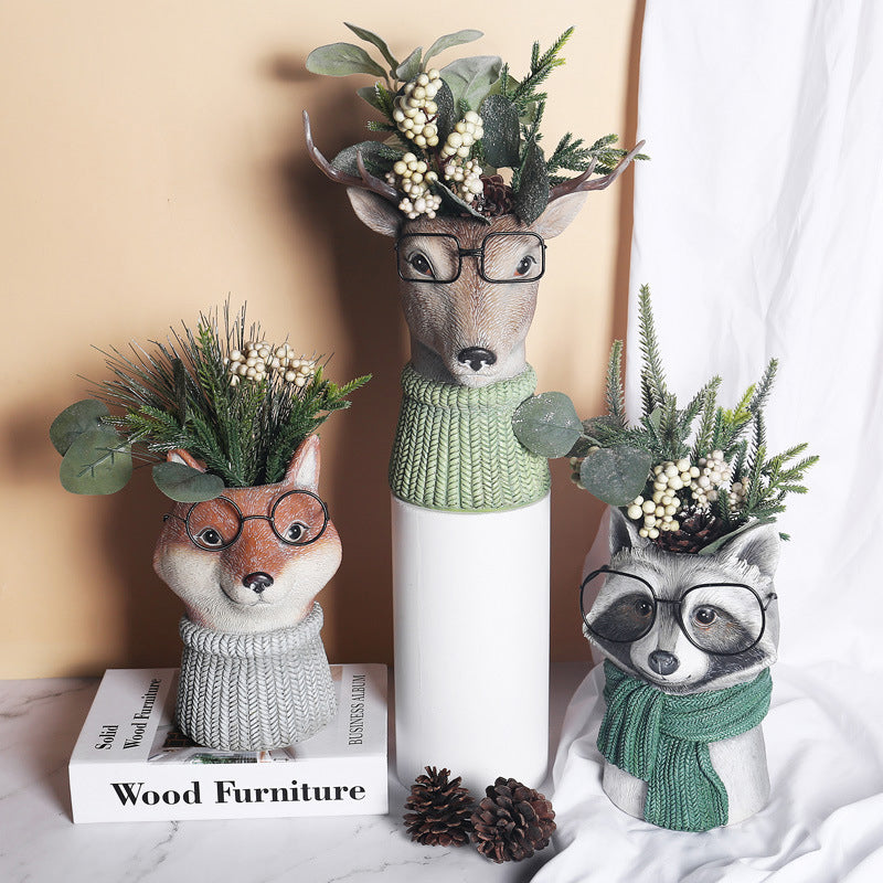 Resin Animal Flower Pot