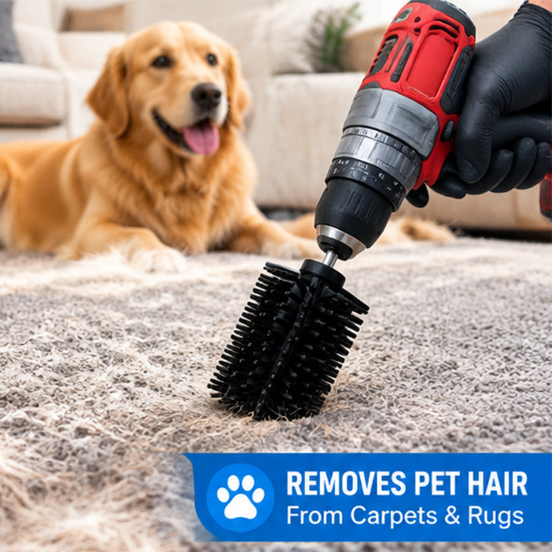 Silicone Pet Hair Drill Brush Set