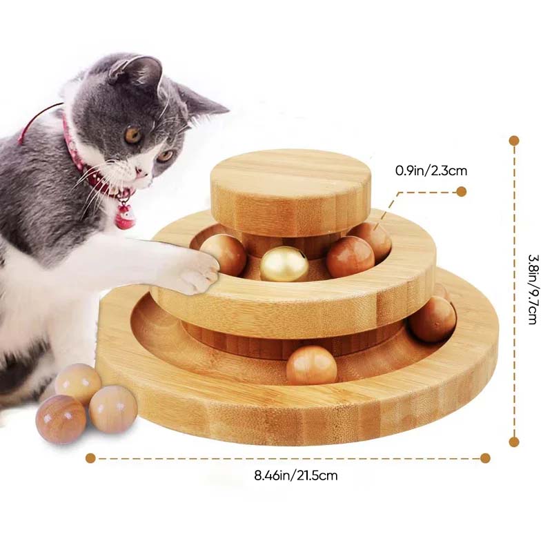 Hand Crafted Interactive Cat Ball Track Tower