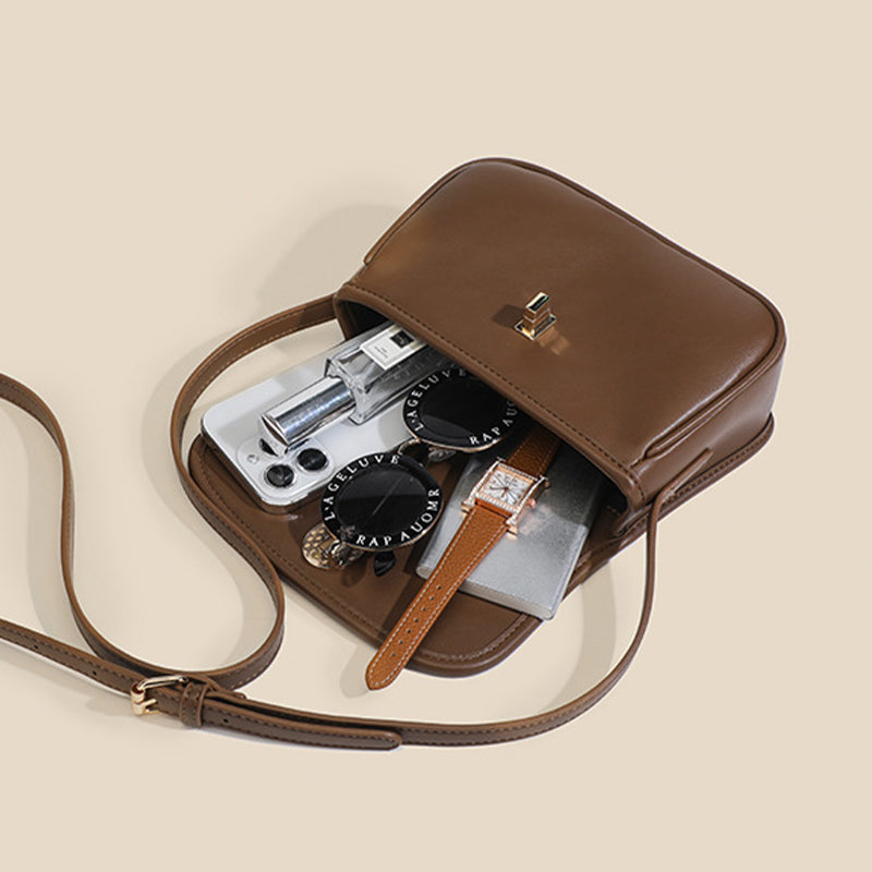 Small square bag with lock clasp