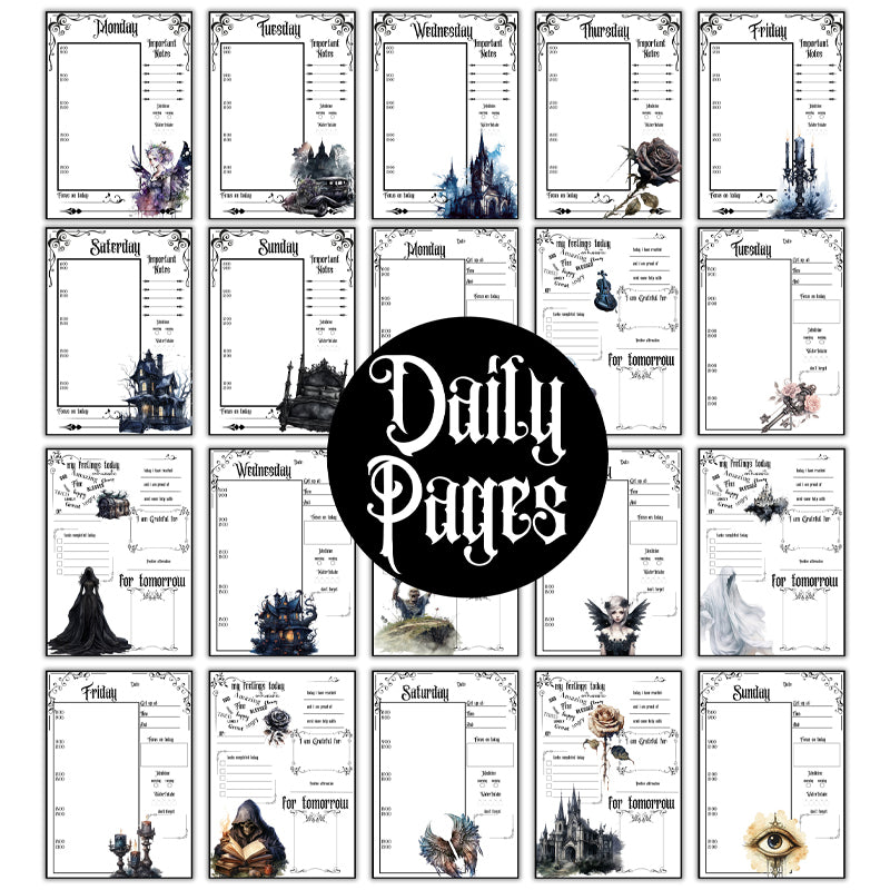 Gothic Planner Pages ADHD Planner