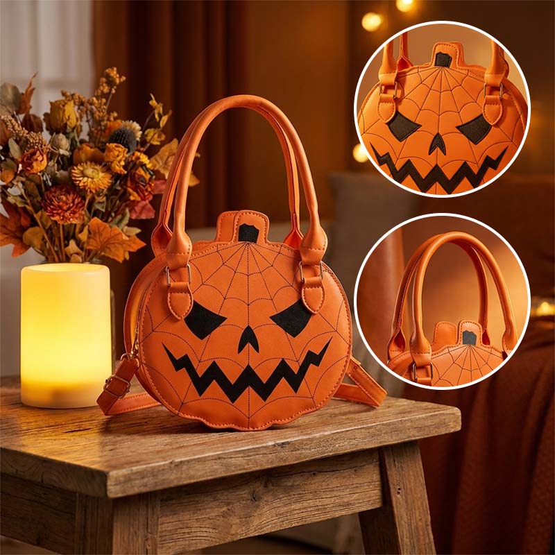Halloween Pumpkin Color-Block Shoulder Bag