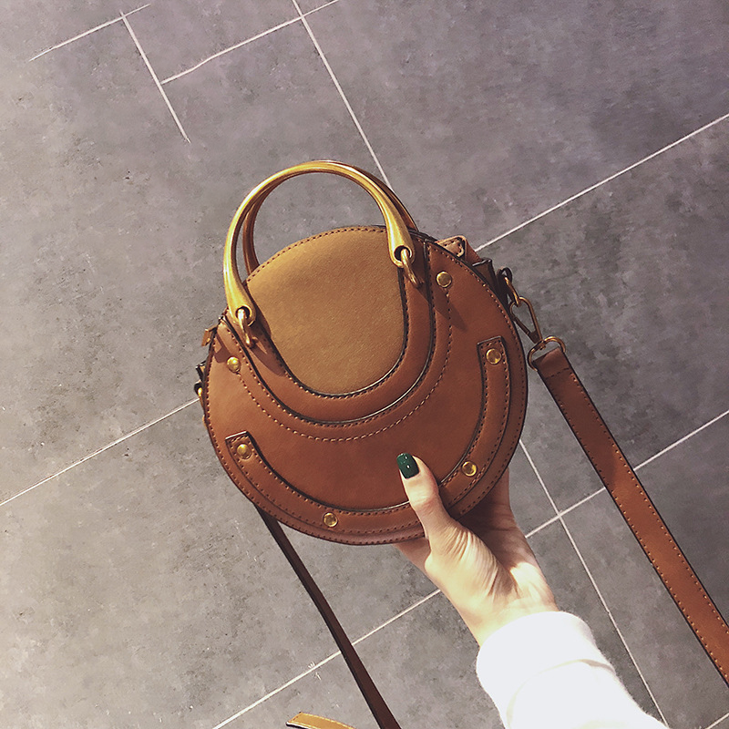 Frosted Patchwork Small Round Bag